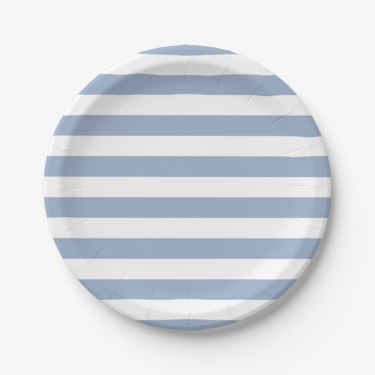 Paper Plates, Blue & White Stripe Birthday Pappteller (Vorderseite)