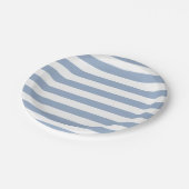 Paper Plates, Blue & White Stripe Birthday Pappteller (Schrägansicht)