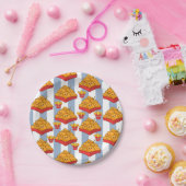 Paper Plates, Blue & White Stripe Chicken Nuggets Pappteller (Party)