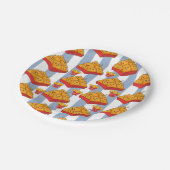 Paper Plates, Blue & White Stripe Chicken Nuggets Pappteller (Schrägansicht)