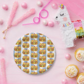 Paper Plates, Blue & White Stripe Chicken Sandwich Pappteller (Party)