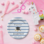 Paper Plates, Blue & White Stripe Graduate 2026 Pappteller (Party)