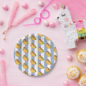 Paper Plates, Blue & White Stripe Hotdogs Pappteller (Party)