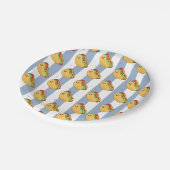 Paper Plates, Blue & White Stripe Hotdogs Pappteller (Schrägansicht)
