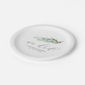 Paper Plates Botanical Rosemary Branch Greenery Pappteller (Schrägansicht)