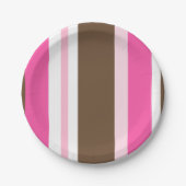Paper Plates Brown & Pink Stripe Pappteller (Vorderseite)