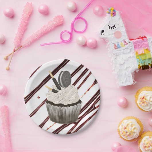 Paper Plates, Chocolate Cupcake Fudge Pappteller (Party)