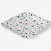 Paper Plates - Christmas Winter Bird Pattern Pappteller (Gewinkelt)