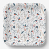 Paper Plates - Christmas Winter Bird Pattern Pappteller (Vorderseite)