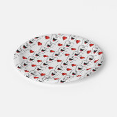 Paper Plates Dentist Teeth Red Hearts  Pappteller (Schrägansicht)