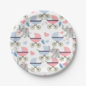 Paper Plates, Elephant Baby Strollers Stork Pappteller (Vorderseite)