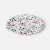 Paper Plates, Elephant Baby Strollers Stork Pappteller (Schrägansicht)