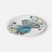 Paper Plates, Floral Blue Elephant Pappteller (Schrägansicht)