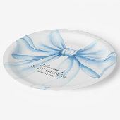  Paper Plates for baby shower with adorable bow. Pappteller (Schrägansicht)
