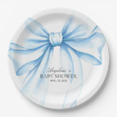  Paper Plates for baby shower with adorable bow. Pappteller (Vorderseite)