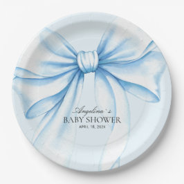  Paper Plates for baby shower with adorable bow. Pappteller