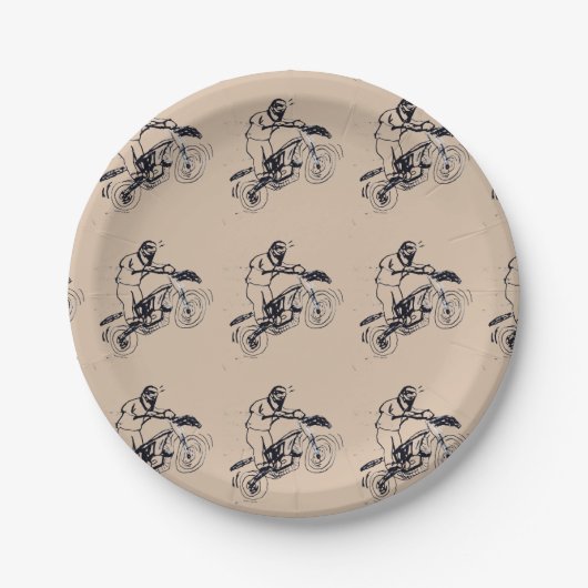 Paper plates for Kids dirt bike Party Pappteller (Vorderseite)
