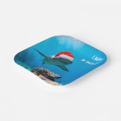 Paper plates, Shark Christmas Pappteller (Gewinkelt)