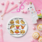 Paper Plates, Tacos, Hamburger Chicken, French Fry Pappteller (Party)