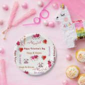 Paper plates Valentine's Day Couple Red Hearts Pappteller (Party)