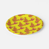 Paper Plates, Yellow French Fries Chicken Pappteller (Schrägansicht)