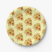 Paper Plates, Yellow Pizza Cheese Pappteller (Vorderseite)