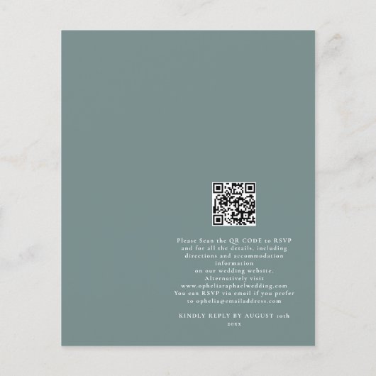 PAPER QR Code Bohemisch Hochzeitstorte Blue Einlad Flyer (Hinten)