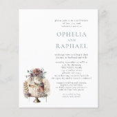 PAPER QR Code Bohemisch Hochzeitstorte Blue Einlad Flyer (Vorne)