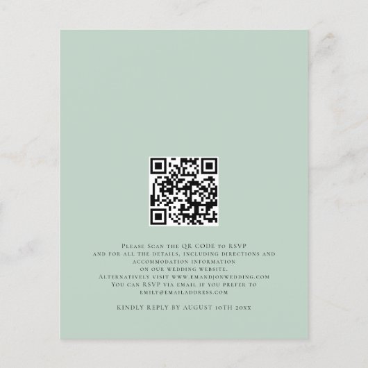 PAPER QR Code Eukalyptus Wedding Einladung Flyer (Hinten)