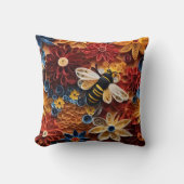 Paper Quilling Design Bee surrounded by Flowers Kissen (Vorderseite)