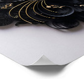 Paper Quilling Halloween Black Cat Art Print Poster (Ecke)