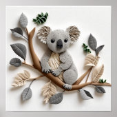 Paper Quilling Koala Poster, Kids Room, Nursery. Poster (Vorne)