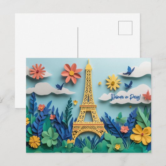 Paper Quilling Paris Postkarte (Vorne/Hinten)