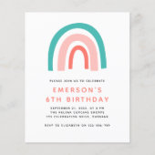 PAPER Rainbow Kid's Geburtstagsparty Einladung Flyer (Vorne)