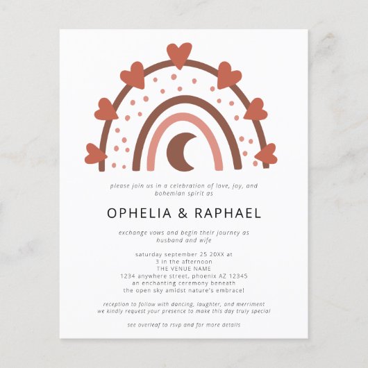 PAPER Rainbow Terracotta QR Code Boho Wedding Flyer (Vorne)
