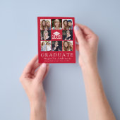 PAPER Red Graduate Cap Tassel Foto Ankündigung Flyer (Gruppe)