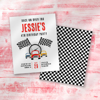 PAPER-Rennen über Auto-Geburtstagsparty Einladung Flyer