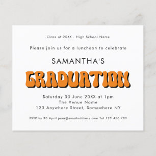 PAPER Retro Vintag Orange Foto Graduation Party Flyer