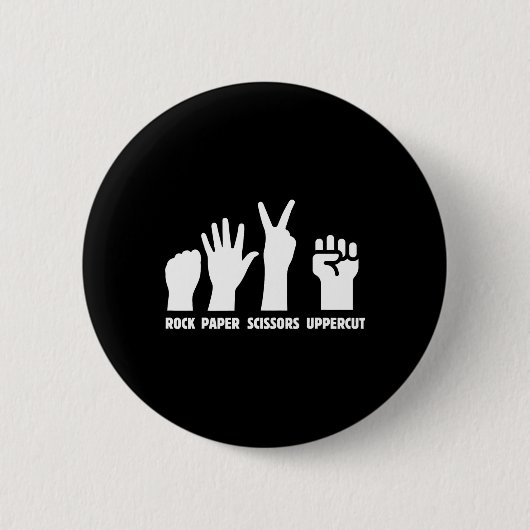 Paper Rock Scissors Uppercut Boxing Martial Arts K Button (Vorderseite)