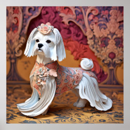 Paper Rokoko Maltese Pastel Colors Poster