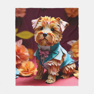 Paper Rokoko Norfolk Terrier Pastel Colors Fleecedecke