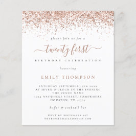 PAPER Rose Glitter Girly 21st Party Einladung Flyer