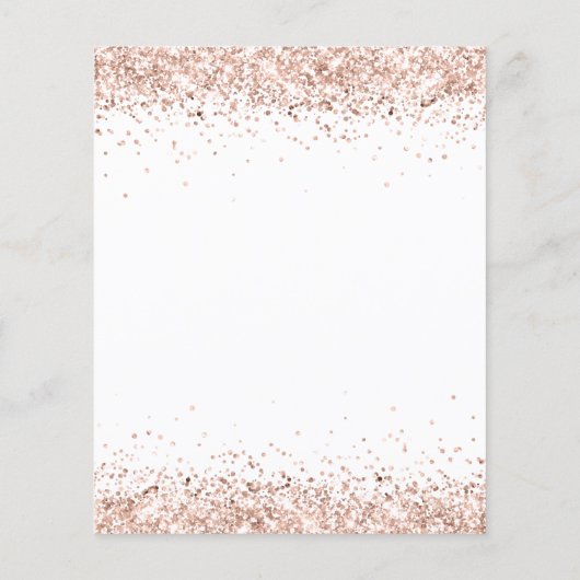 PAPER Rose Gold Glitzer 2024 Abschluss Einladung Flyer (Hinten)
