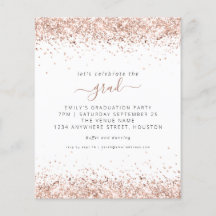 PAPER Rose Gold Glitzer 2024 Abschluss Einladung