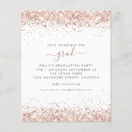 PAPER Rose Gold Glitzer 2024 Abschluss Einladung Flyer