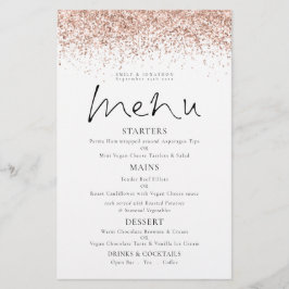PAPER Rose Gold Glitzer Skript Hochzeitmenü Flyer