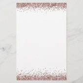 PAPER Rose Gold Glitzer Skript Hochzeitmenü Flyer (Hinten)