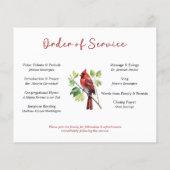 PAPER Roter Kardinal Gedenkprogramm Beerdigung Flyer (Hinten)