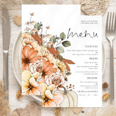 PAPER Rustic Fall Florals Pumpkin Wedding Menü