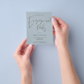 PAPER Script Engagement Party Dusty Blue Einladung Flyer (Gruppe)